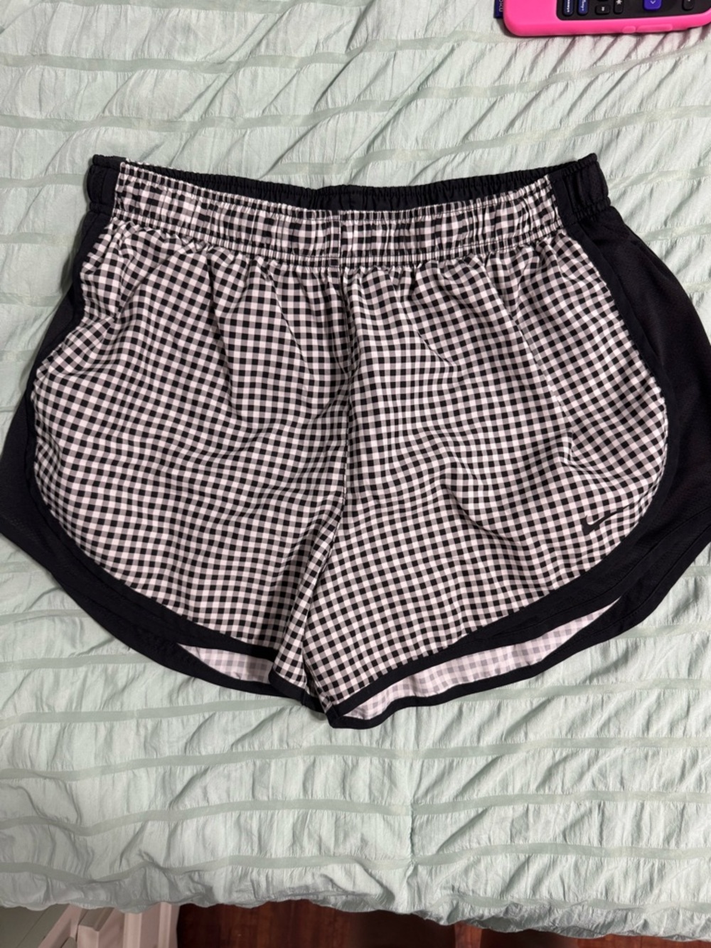 Women’s Black & White Gingham Nike shorts